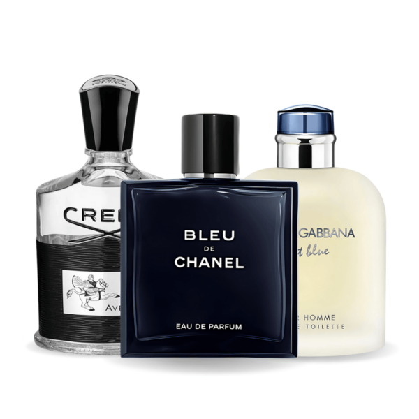Aktionspaket mit 3 Parfüms: Bleu de Chanel, Creed Aventus en Light Blue Dolce & Gabbana 100ml