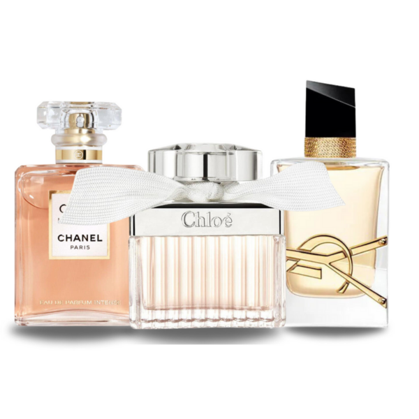 Aktionspaket mit 3 Parfüms: Chanel Coco Mademoiselle, Yves Saint Laurent Libre en Chloé 100ml