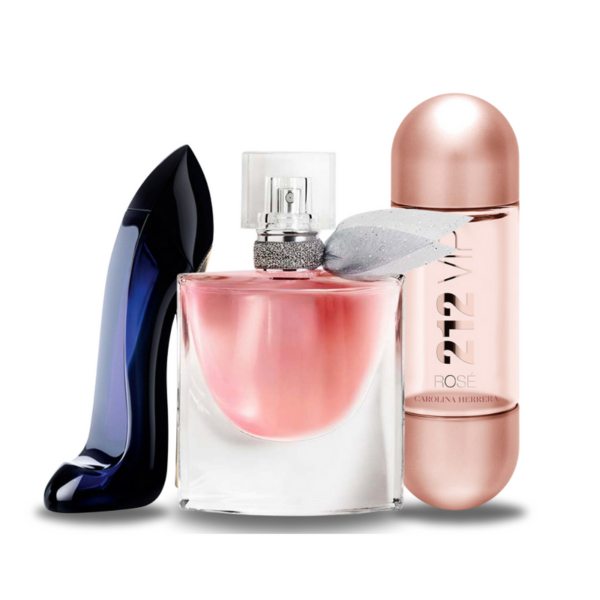 Aktionspaket mit 3 Parfüms: Good Girl, La Vie Est Belle en 212 VIP Rosé 100ml