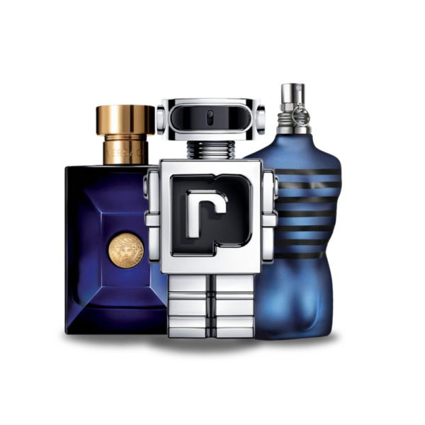 Aktionspaket mit 3 Parfüms: Versace DYLAN BLUE, Paco Rabanne PHANTOM en Jean Paul Gaultier ULTRA MALE 100ml
