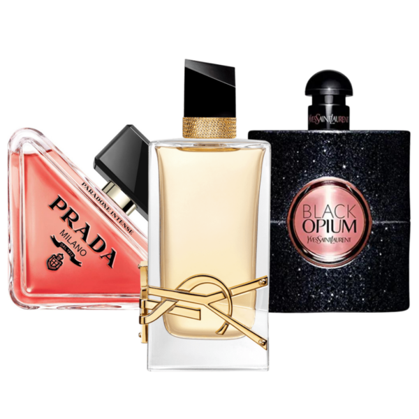 Aktionspaket mit 3 Parfüms: Prada Paradoxe, Black Opium Yves Saint Laurent, Libre 100ml
